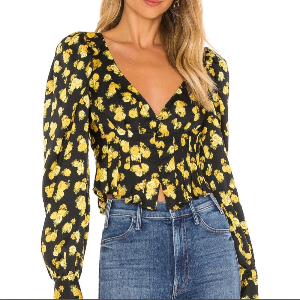 For love & lemons Elisa blouse in marigold